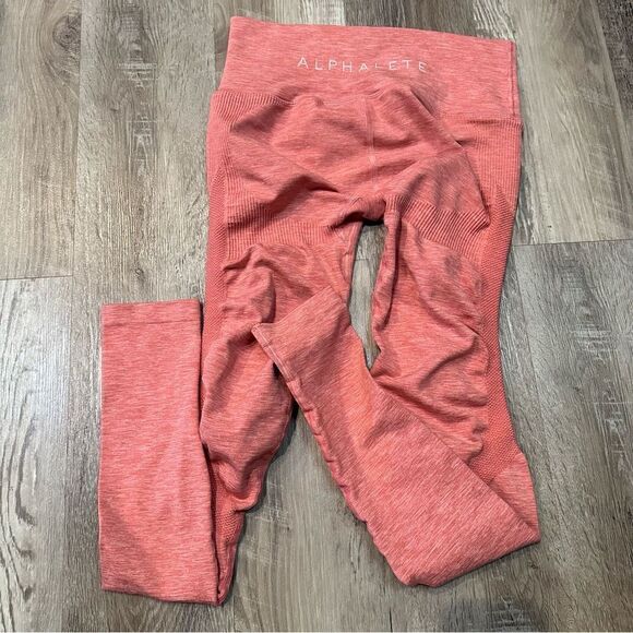ALPHALETE Peach Legging Womens Medium High Waist Full Length - Picture 1 of 8